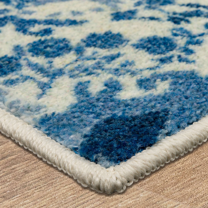 Damask Tile Blue and White Accent Rug