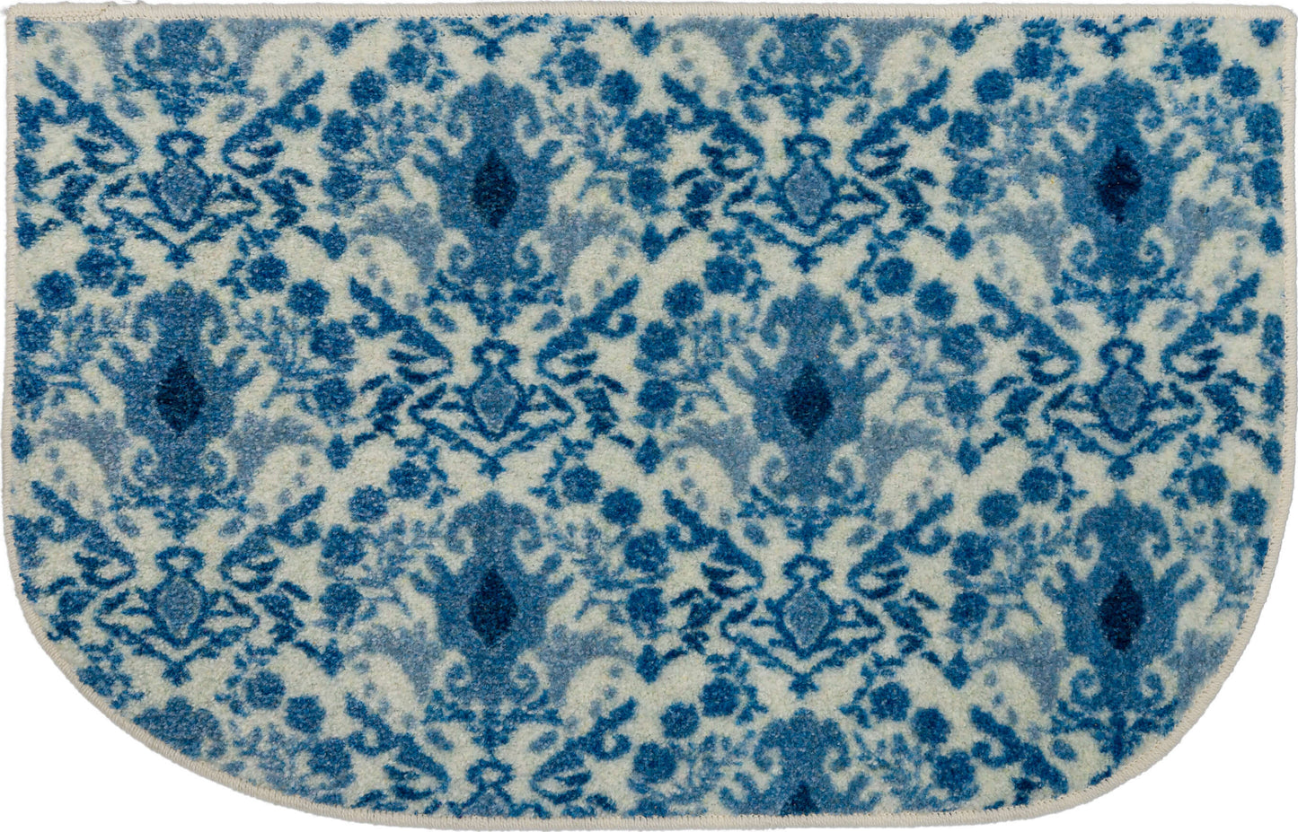 Damask Tile Blue and White Accent Rug
