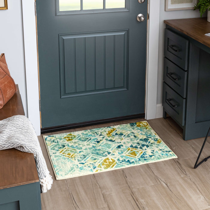 Technicolor Eden Blue Area Rug