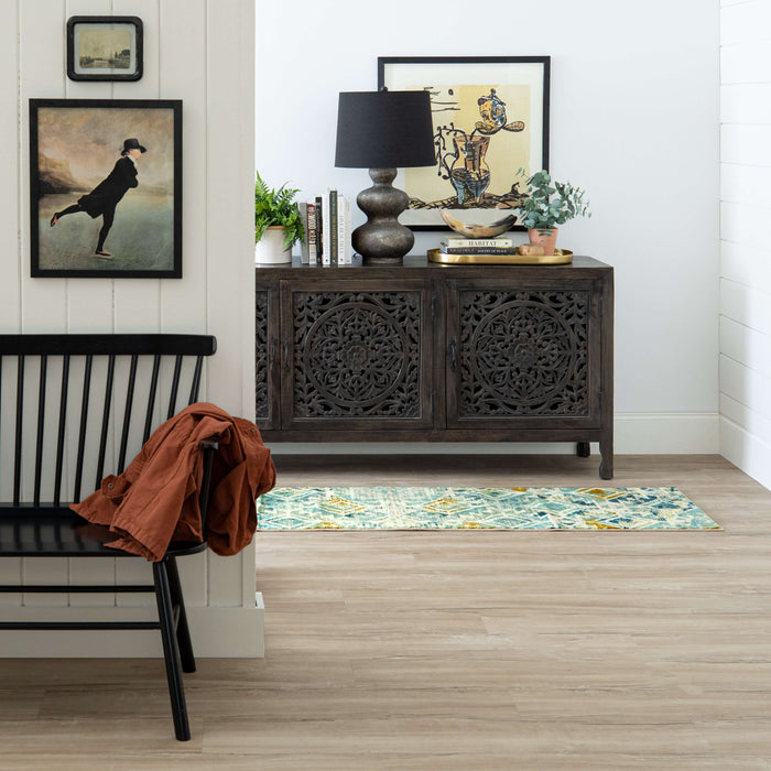 Technicolor Eden Blue Area Rug