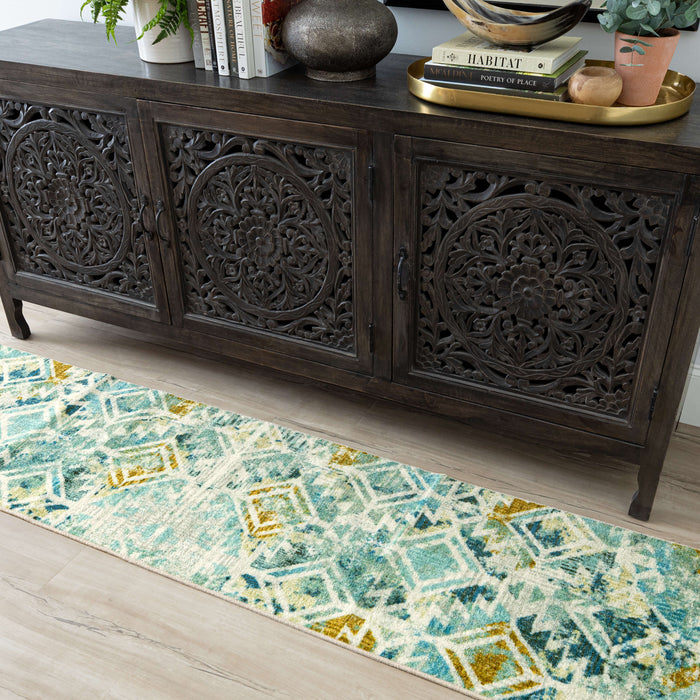 Technicolor Eden Blue Area Rug