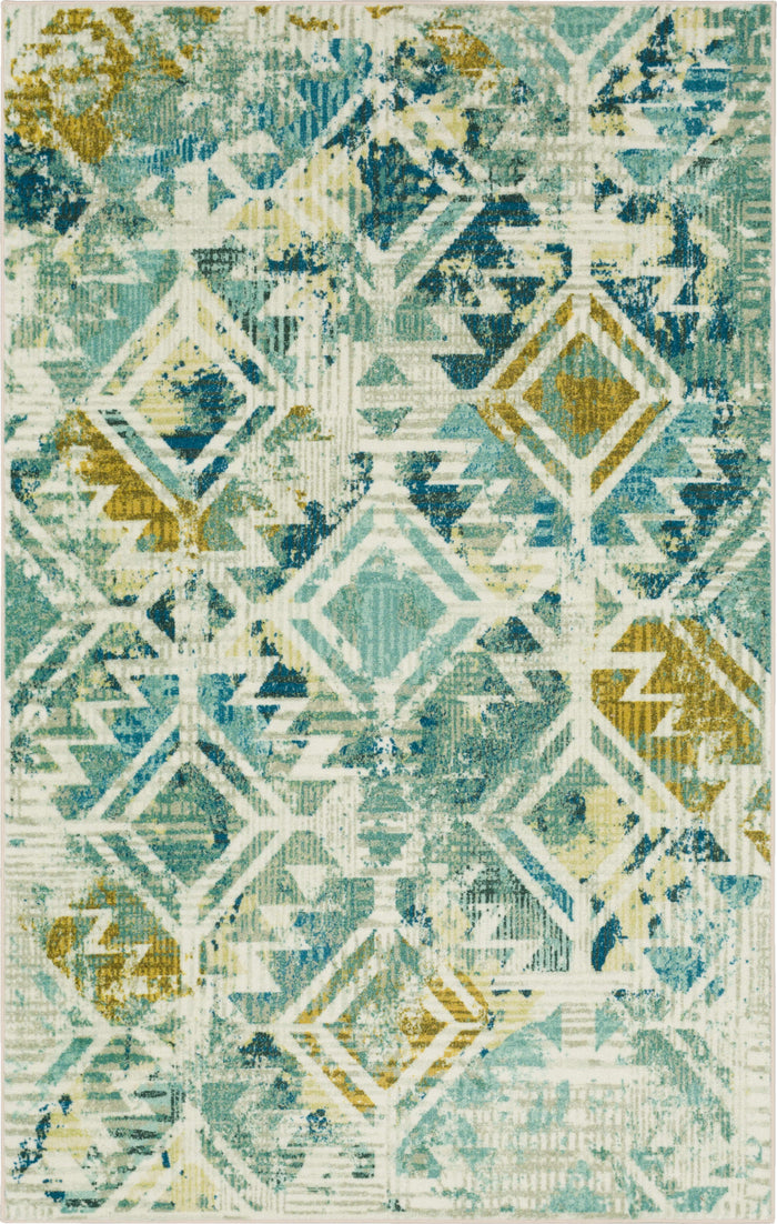 Technicolor Eden Blue Area Rug