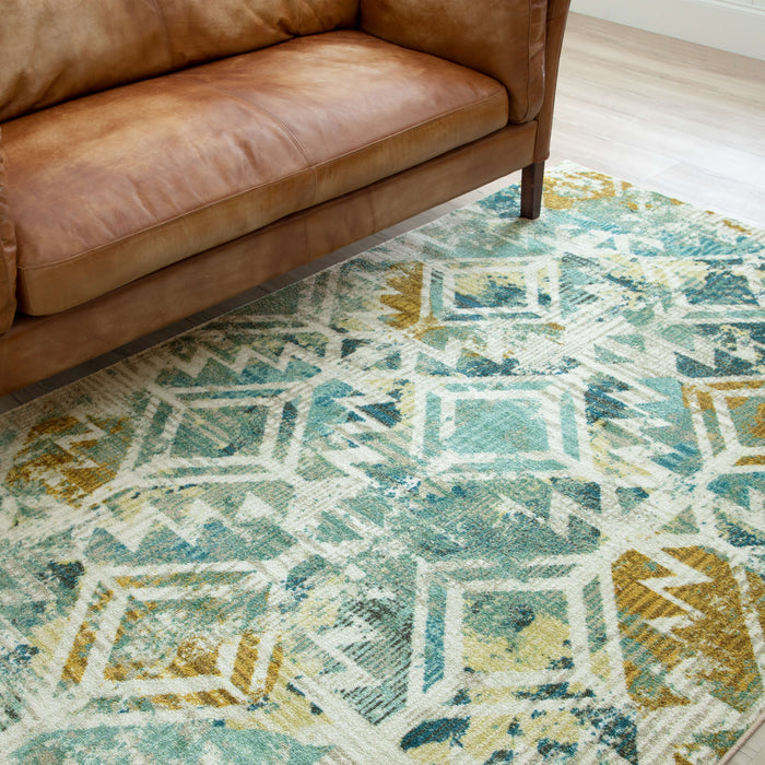 Technicolor Eden Blue Area Rug