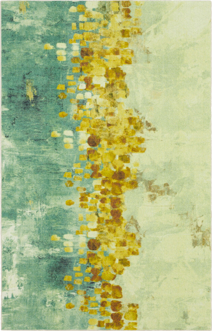 Technicolor Chasm Orange & Blue Area Rug