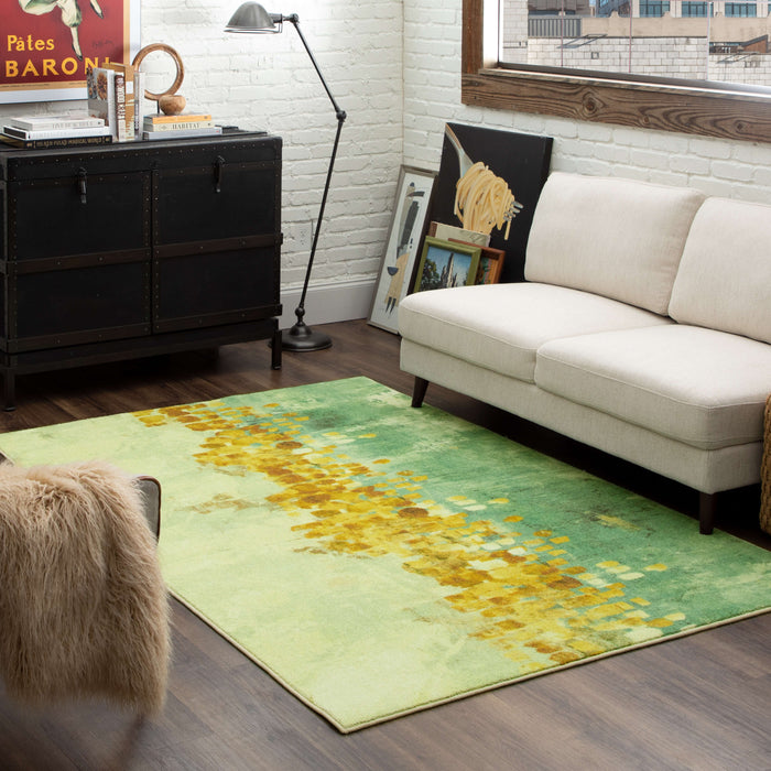 Technicolor Chasm Orange & Blue Area Rug