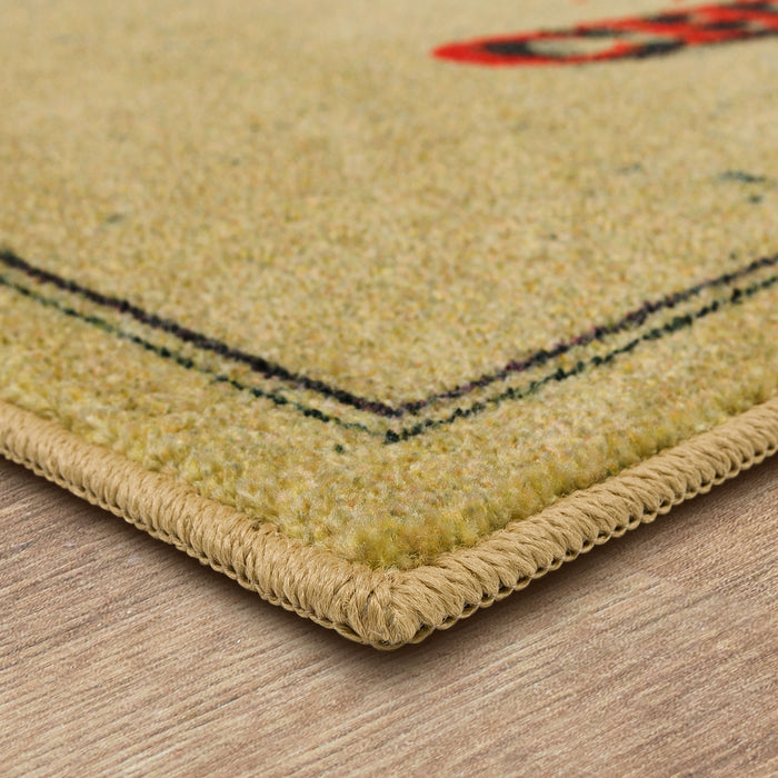 Christmas Deer Beige Accent Rug