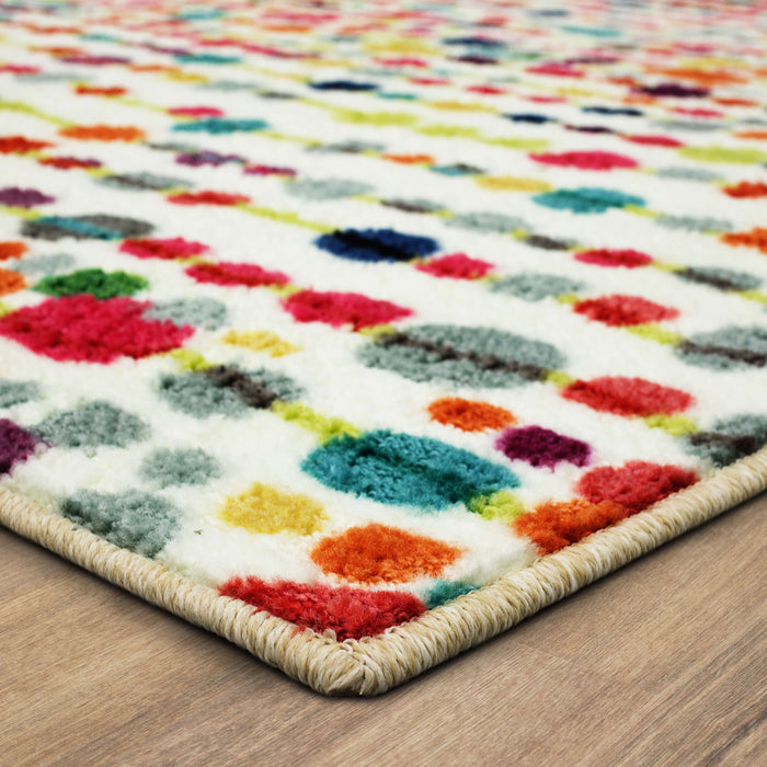 Acropolis Seurat White & Red Area Rug
