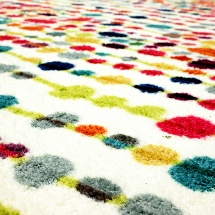 Acropolis Seurat White & Red Area Rug