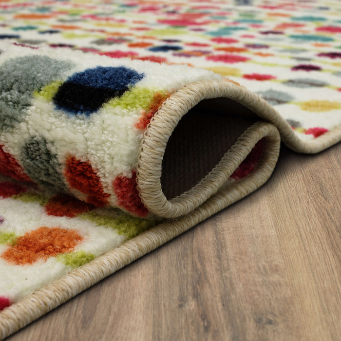 Acropolis Seurat White & Red Area Rug