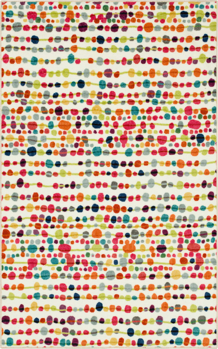 Acropolis Seurat White & Red Area Rug