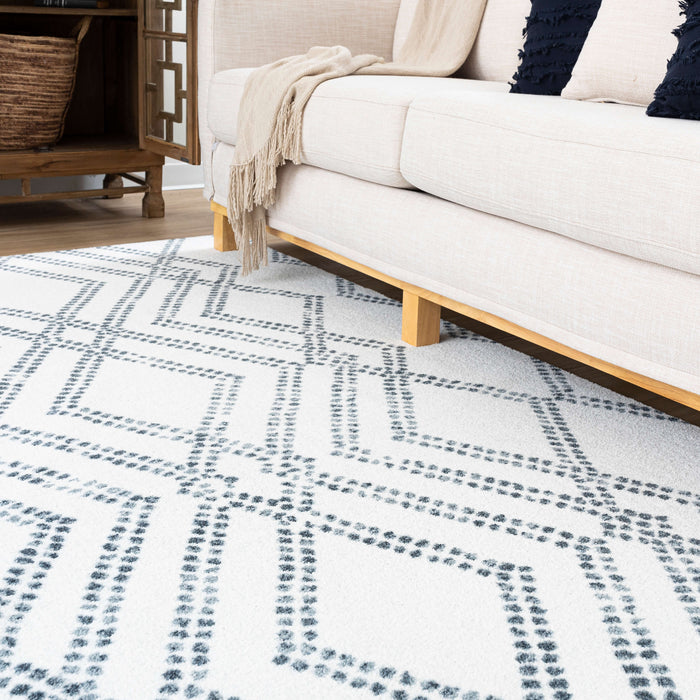Technicolor Diamonte Navy Area Rug