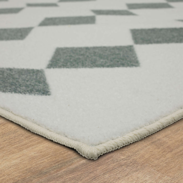 Technicolor Linear Diamonds Cream Area Rug