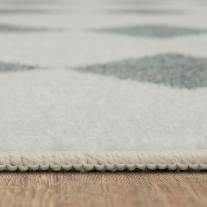 Technicolor Linear Diamonds Cream Area Rug