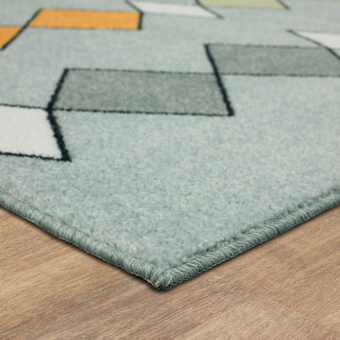 Technicolor Linear Diamonds Royal Area Rug