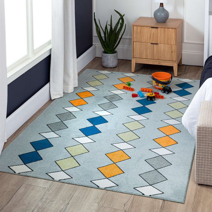 Technicolor Linear Diamonds Royal Area Rug
