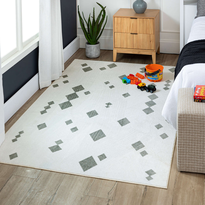 Technicolor Diamond Cream Area Rug