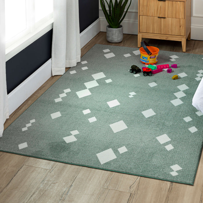Technicolor Diamond Grey Area Rug