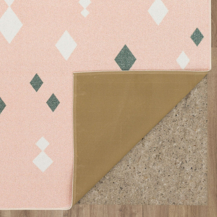 Technicolor Diamond Pink Area Rug