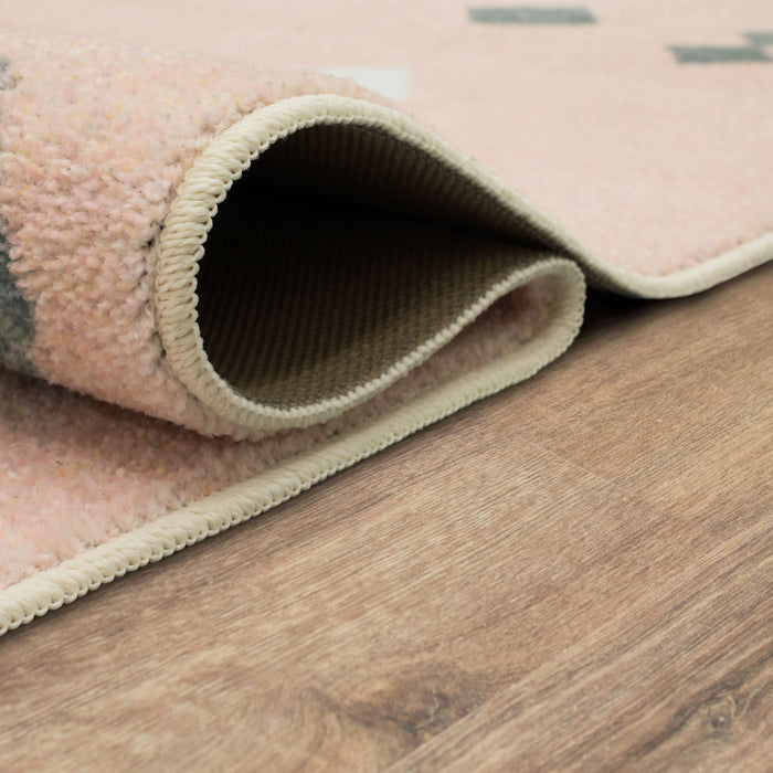Technicolor Diamond Pink Area Rug