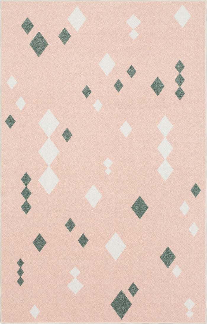 Technicolor Diamond Pink Area Rug