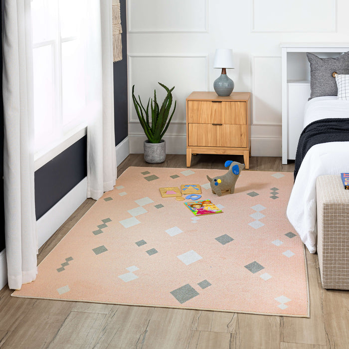 Technicolor Diamond Pink Area Rug