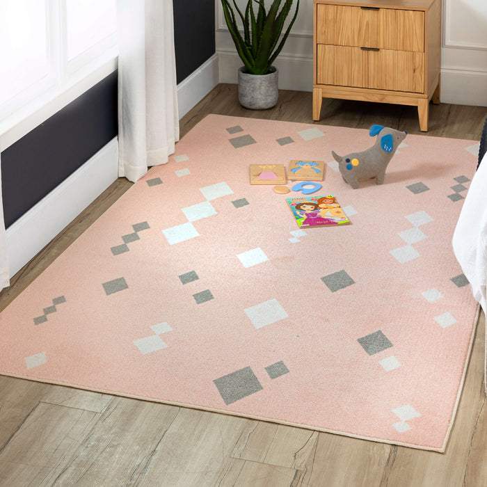 Technicolor Diamond Pink Area Rug