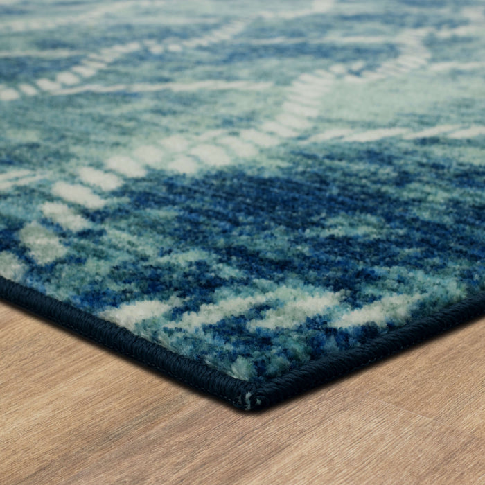 Lattice Rope Aqua Area Rug