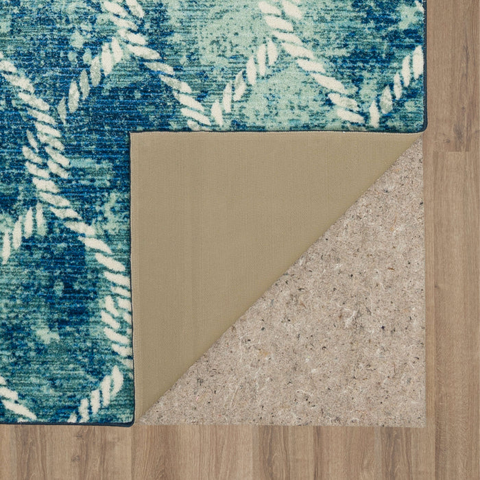 Lattice Rope Aqua Area Rug