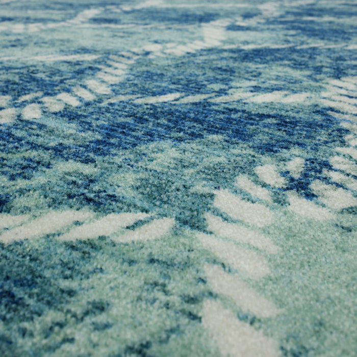Lattice Rope Aqua Area Rug