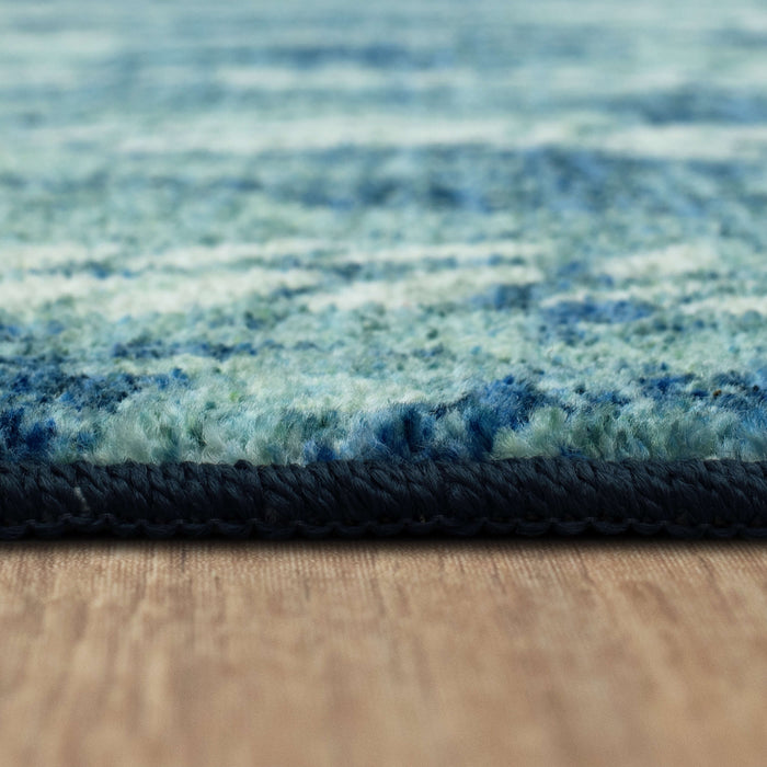 Lattice Rope Aqua Area Rug