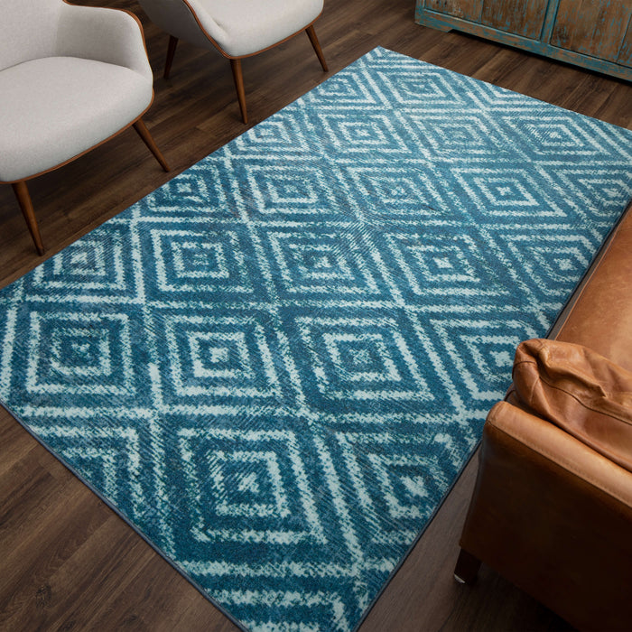 Technicolor Antique Blue Area Rug
