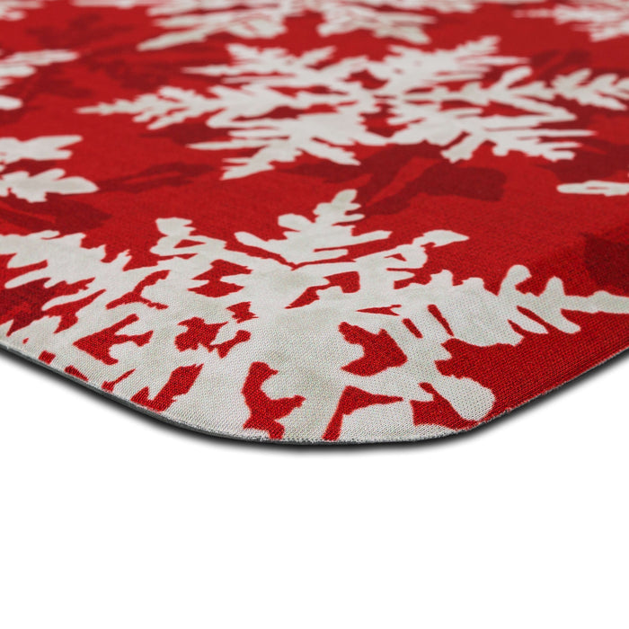 Snowflakes Red Mat