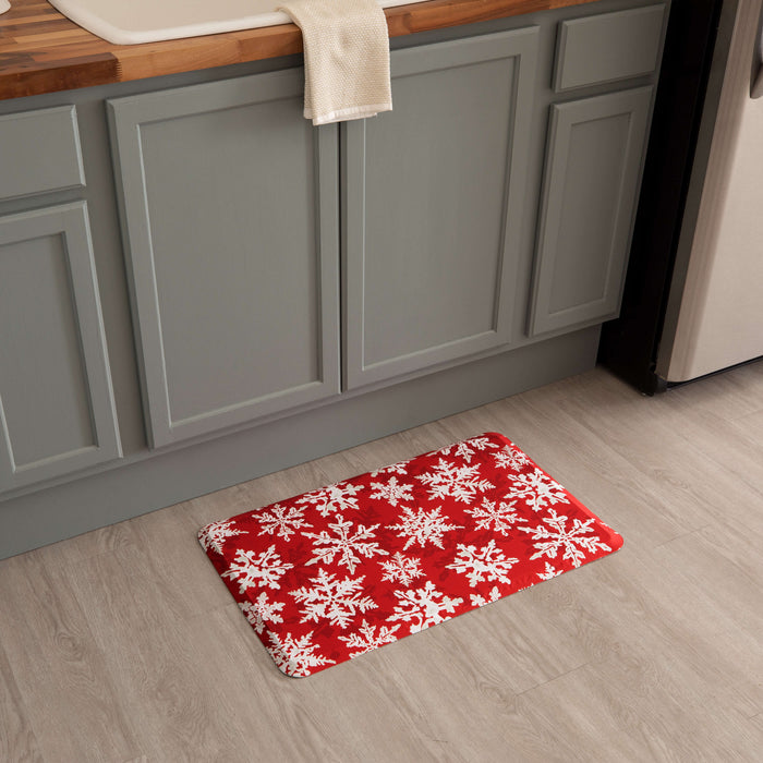 Snowflakes Red Mat