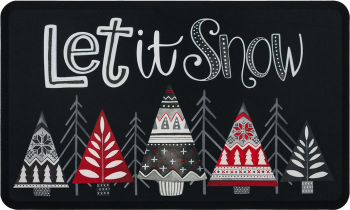 Let It Snow Holiday Trees Mat