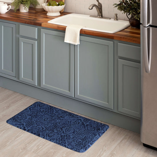 Damask Blue Mat