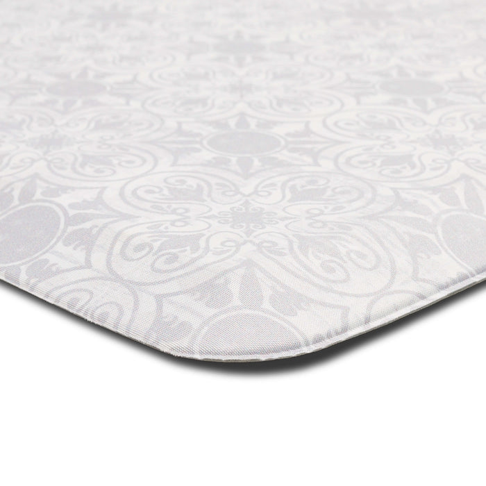 Ornate Tiles Taupe and White Mat
