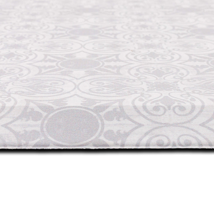 Ornate Tiles Taupe and White Mat