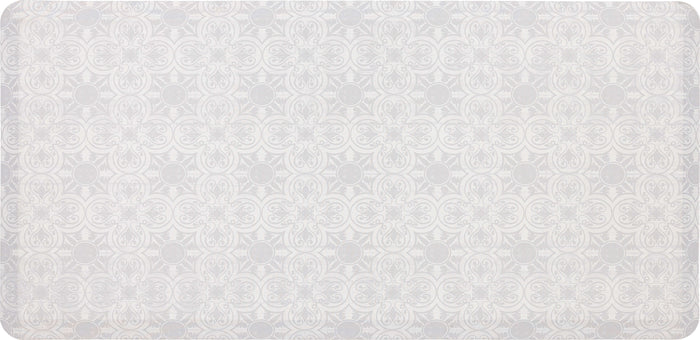 Ornate Tiles Taupe and White Mat