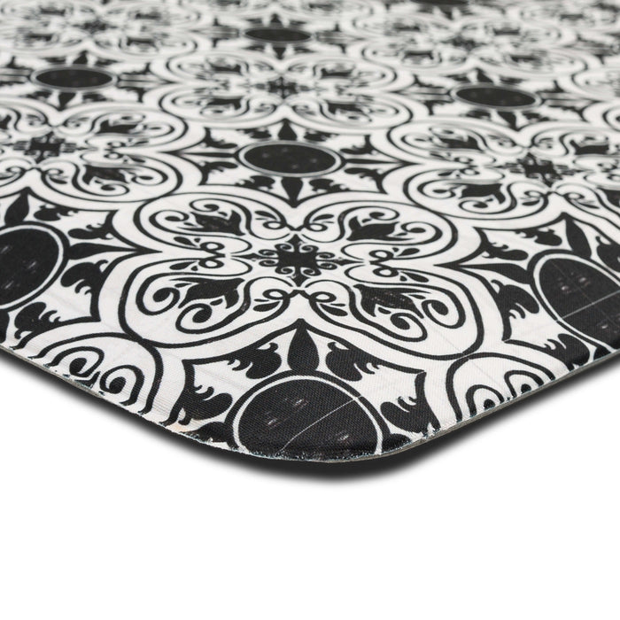 Ornate Tiles Black and White Mat