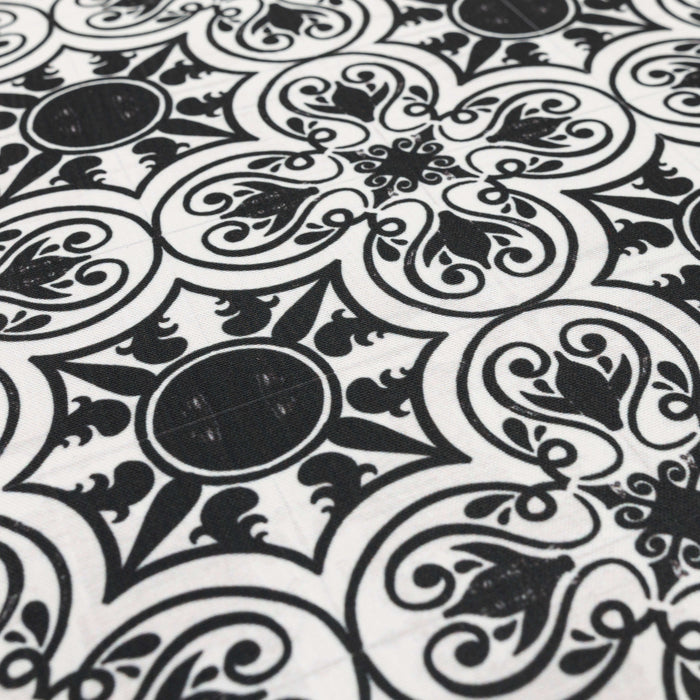 Ornate Tiles Black and White Mat