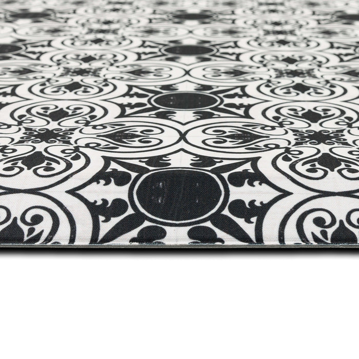 Ornate Tiles Black and White Mat