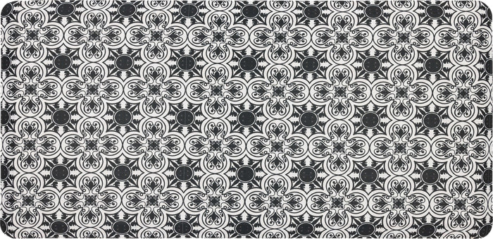 Ornate Tiles Black and White Mat