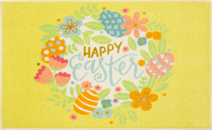 Easter Floral Wreath Yellow Mat