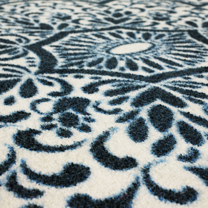 Technicolor Johnston White & Blue Area Rug