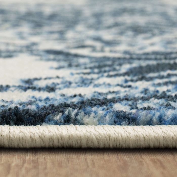 Technicolor Johnston White & Blue Area Rug