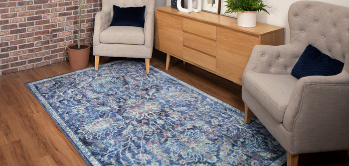 Technicolor Emilia Blue Area Rug