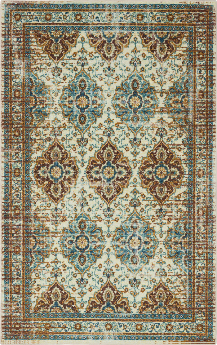Technicolor Kerrigan Brown & White Area Rug