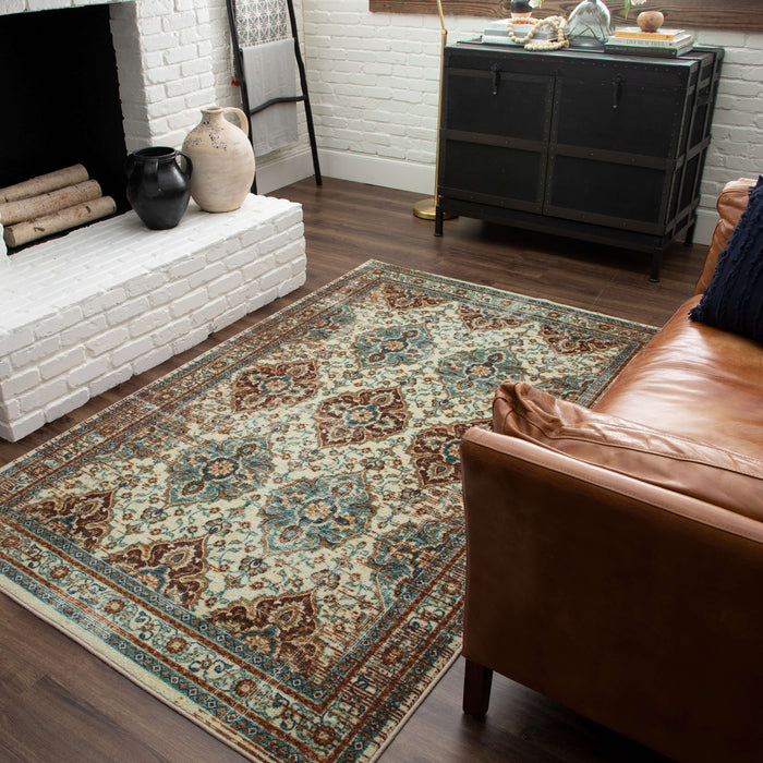 Technicolor Kerrigan Brown & White Area Rug