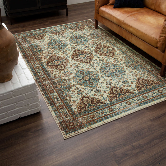 Technicolor Kerrigan Brown & White Area Rug