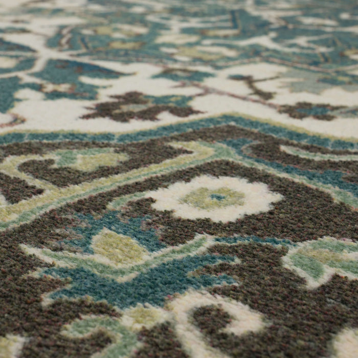 Technicolor Emilie Green & Brown Area Rug